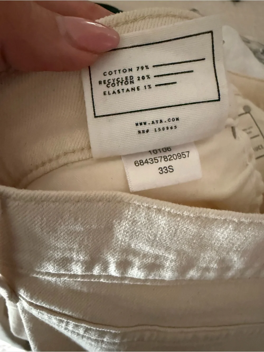 AYR • the secret sauce high rise Wide-Leg Jeans in Cream ecru - size 33 short - Picture 8 of 8